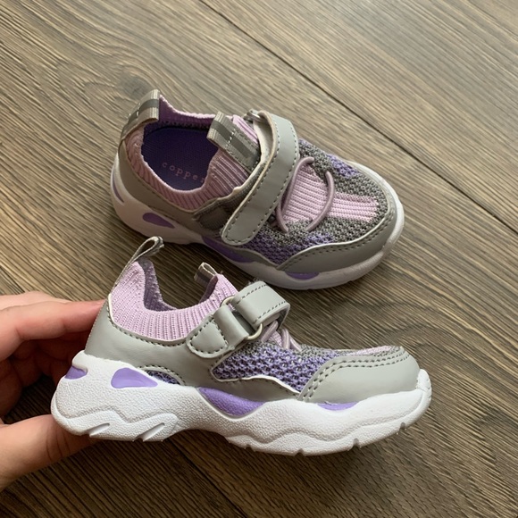 Purple multi color Velcro slip on sneaker, Copper Key Brand size US 5 infant, - Picture 5 of 8